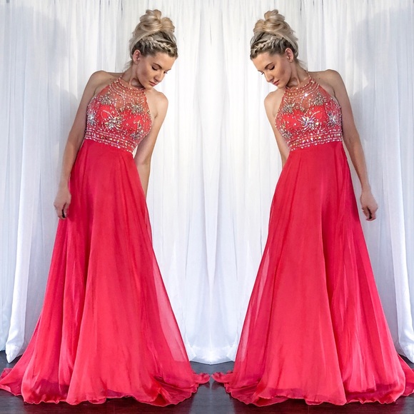 Coral Homecoming Pageant Prom Dress - Picture 5 of 8